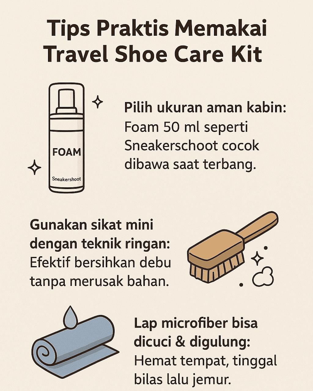 Infografik: Tips Praktis Memakai Travel Shoe Care Kit