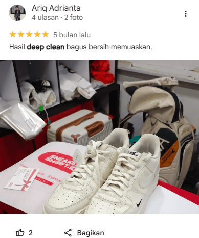 Review Pelanggan Cuci Sepatu di Sneakershoot