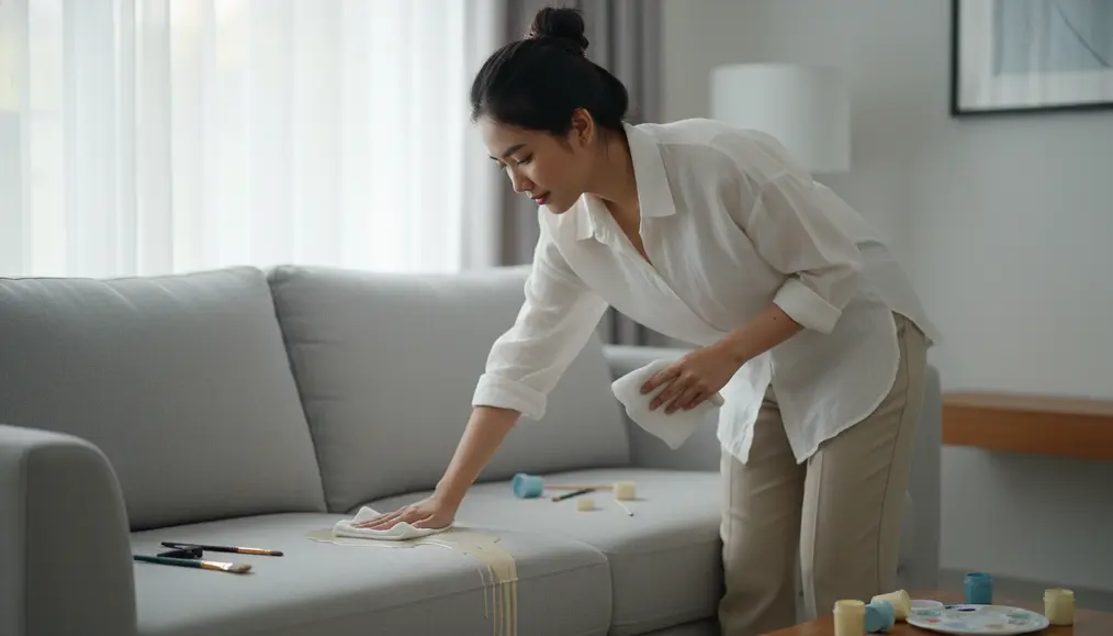 Tindakan Cepat Saat Sofa Terkena Tumpahan Cat: Kunci Mencegah Kerusakan Permanen