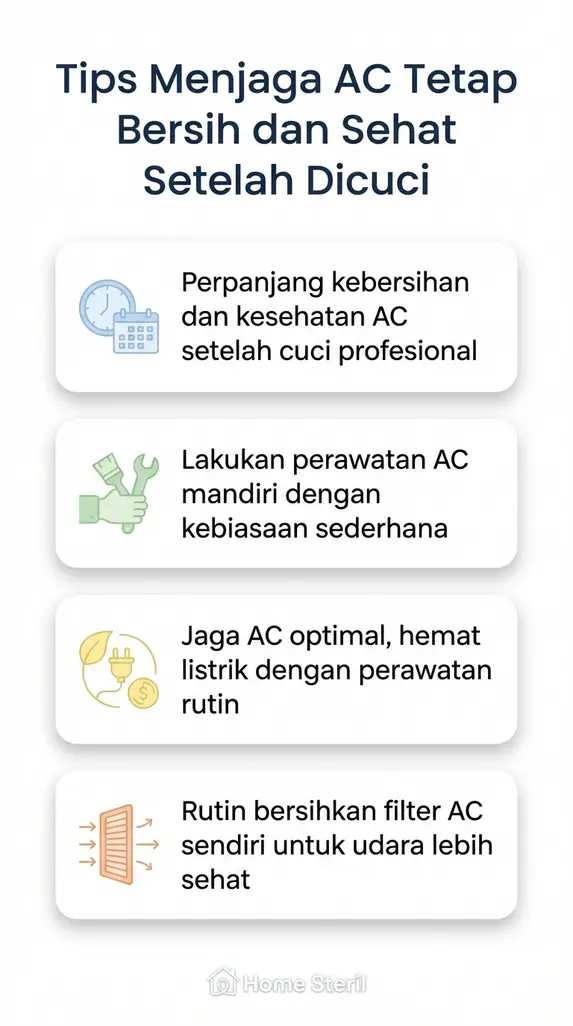 Tips Menjaga AC Tetap Bersih dan Sehat Setelah Dicuci