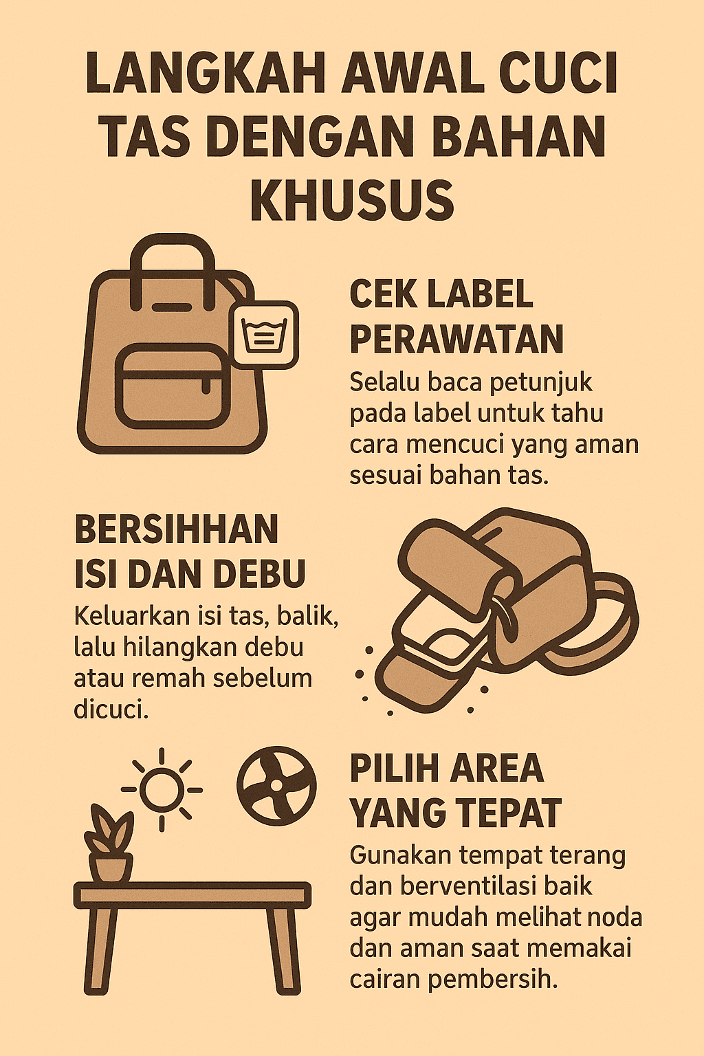 Langkah Awal Cara Cuci Tas dengan Bahan Khusus