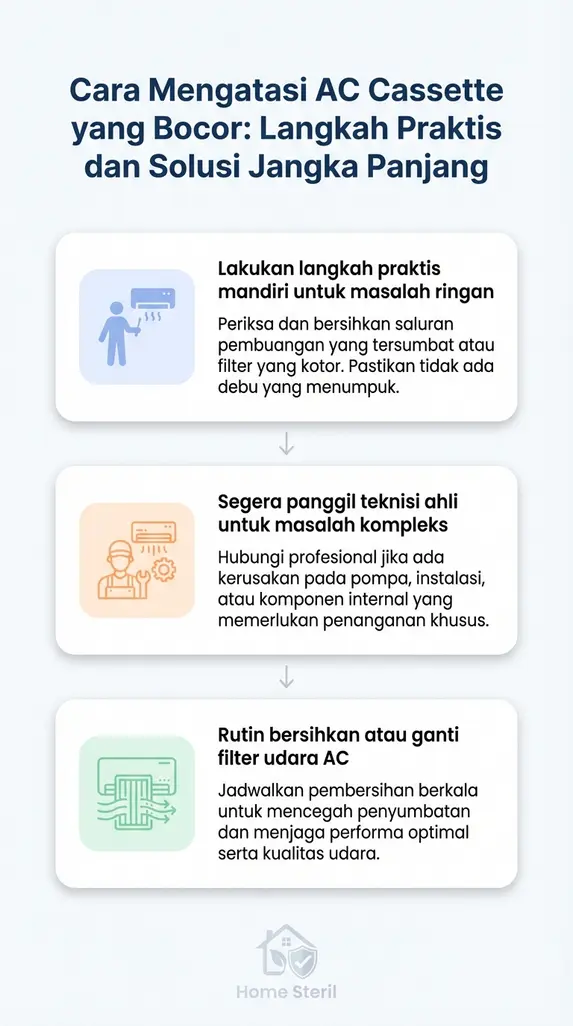Cara Mengatasi AC Cassette yang Bocor: Langkah Praktis dan Solusi Jangka Panjang