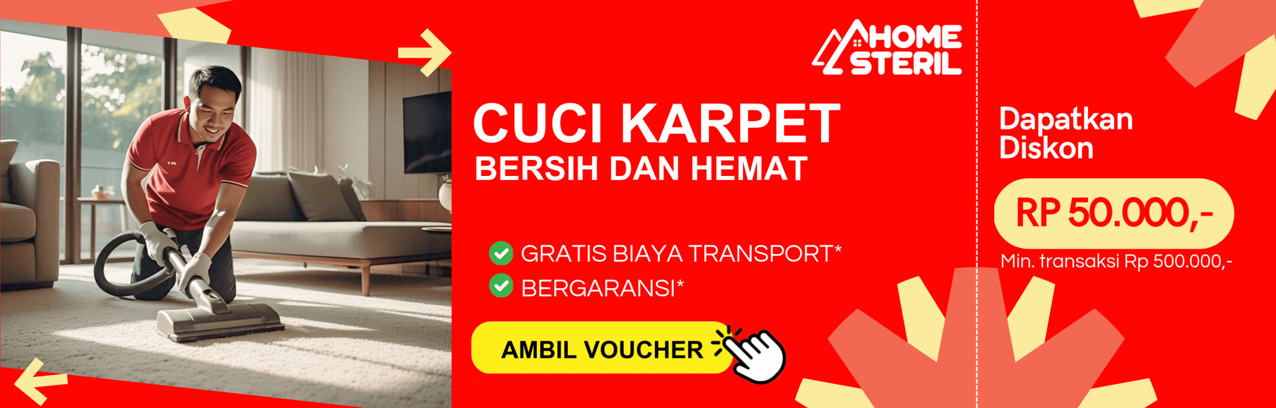 Cuci karpet murah promo bersih dan hemat di home-steril.com