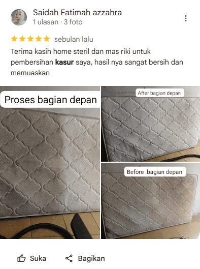 Review Pelanggan Laundry Kasur di Home Steril