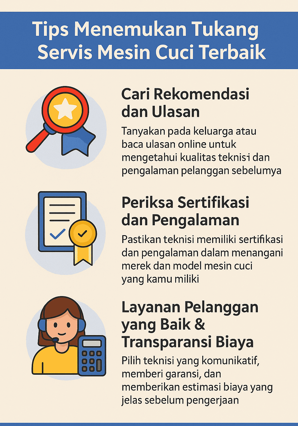 Infografik: Tips Menemukan Tukang Servis Mesin Cuci Terbaik