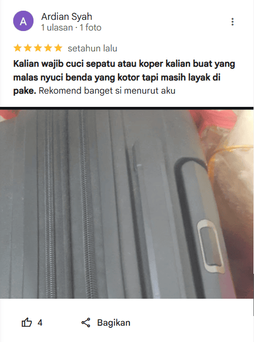 Rating jasa cuci koper di sneakershoot.id