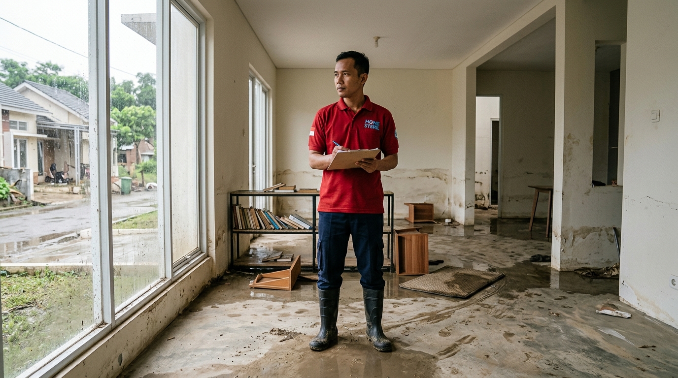 Layanan pembersihan rumah pasca banjir dari Home Steril