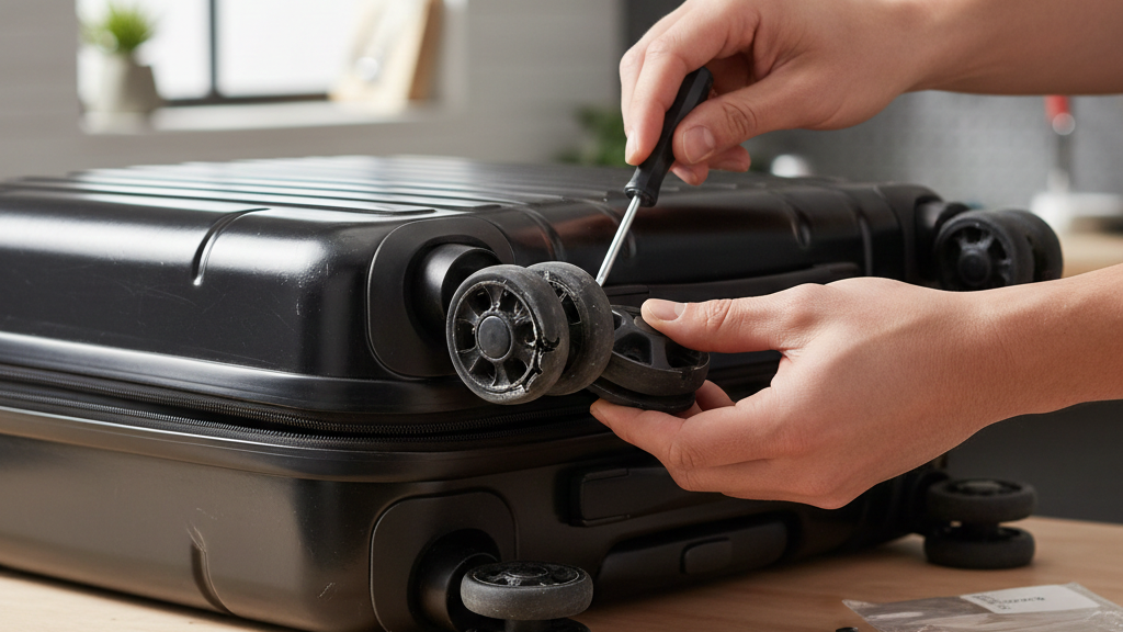 Mengganti Roda Koper dengan Suku Cadang Baru