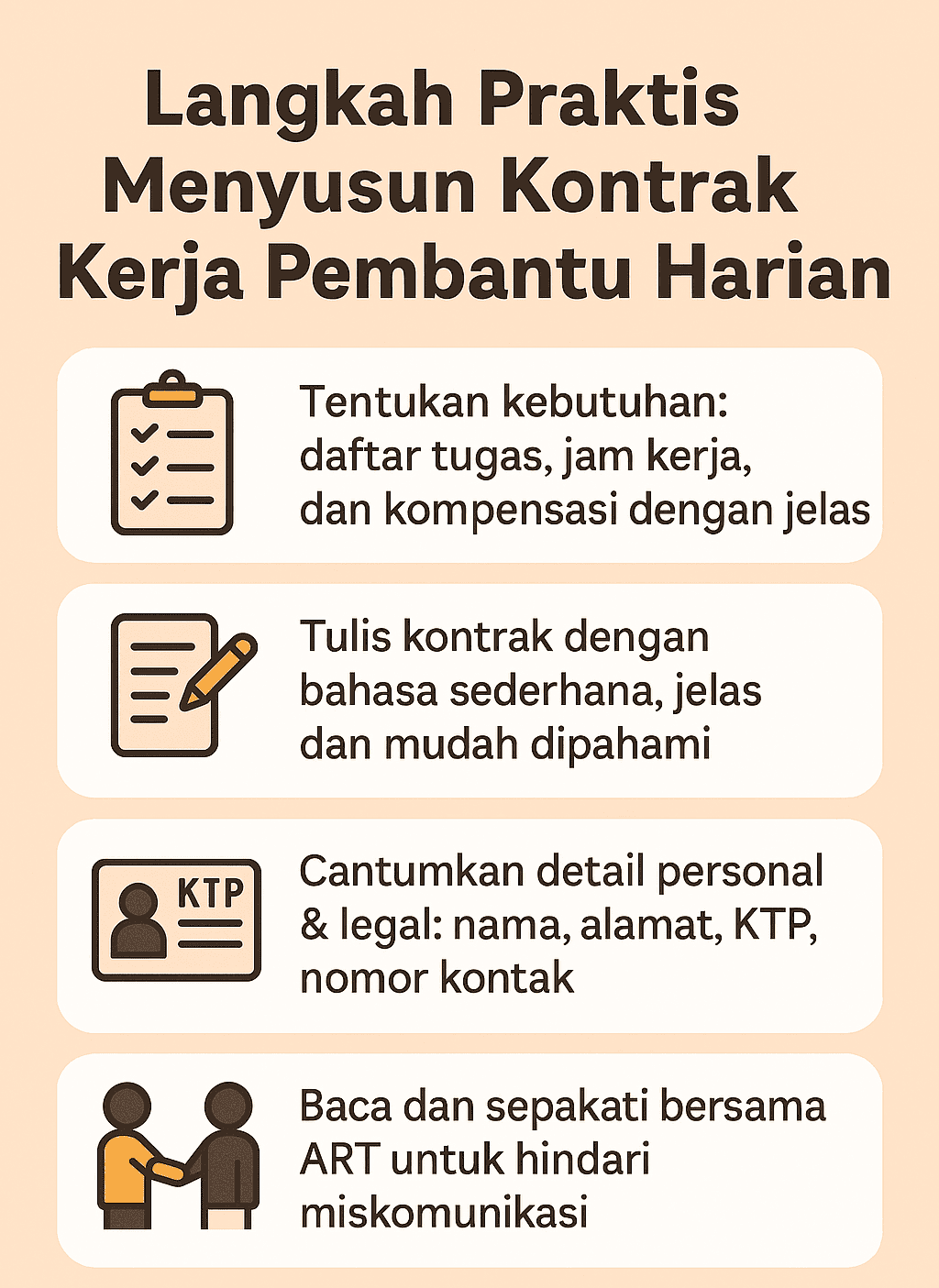Langkah Praktis Menyusun Kontrak Kerja Pembantu Harian