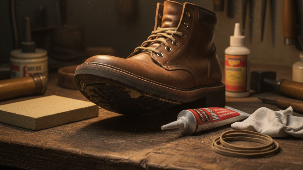 Persiapan Alat untuk Merekatkan Sol Sepatu Suede