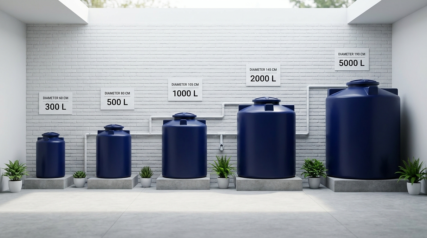 Berapa Diameter dan Tinggi Toren Air untuk Tiap Kapasitas?