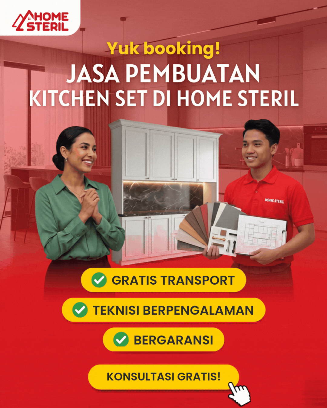 Jasa Pembuatan Kitchen Set di Homesteril.com