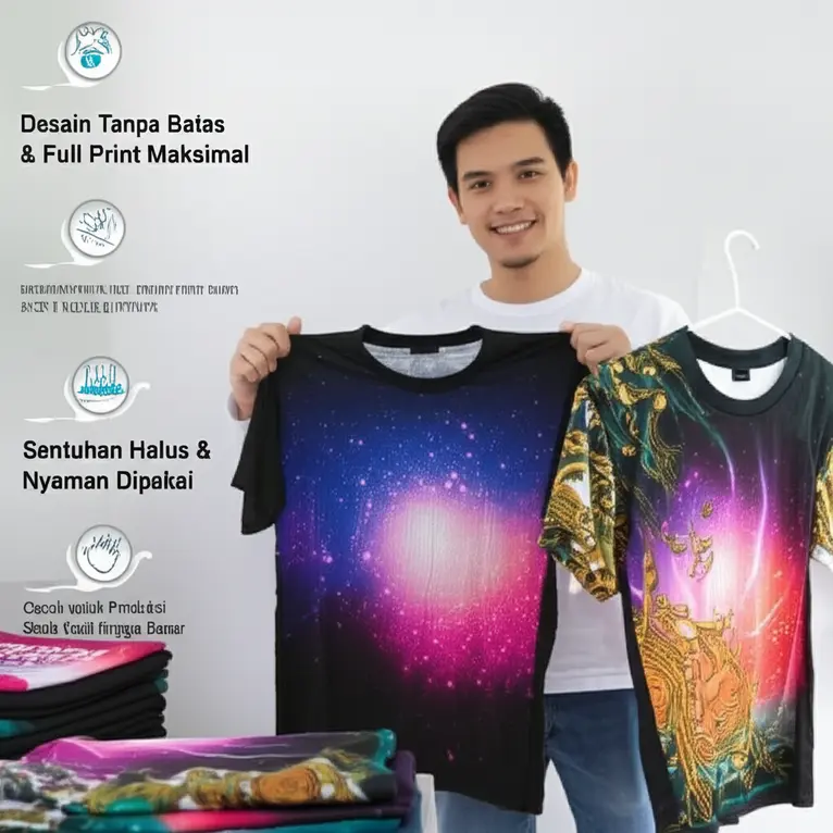 Teknik Dye Sublimation untuk Baju Satuan Custom: Desain Full Print, Warna Tajam, Tanpa Batas!