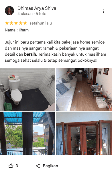 Review Pengguna Jasa Kebersihan Rumah Home Steril