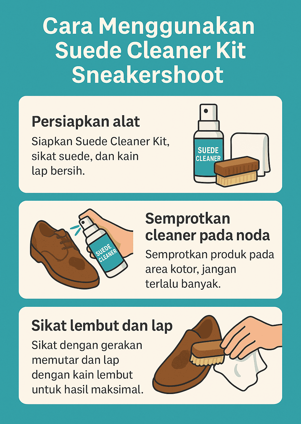 Infografik: Cara Menggunakan Suede Cleaner Kit Sneakershoot