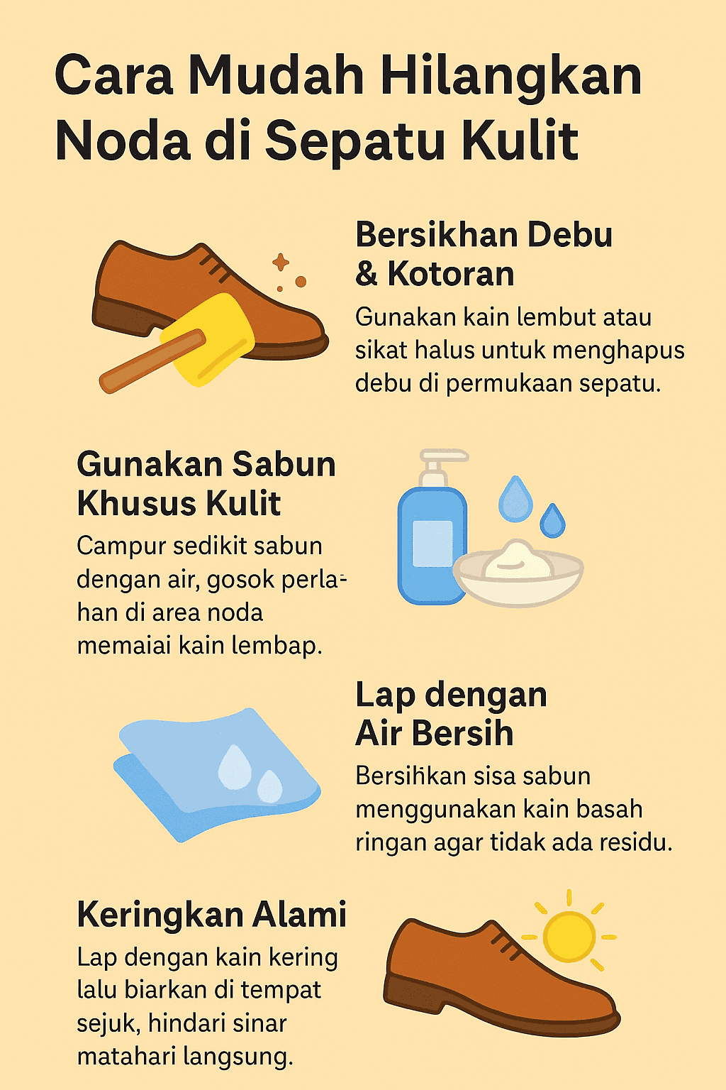 Cara Mudah Hilangkan Noda di Sepatu Kulit