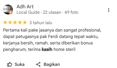 Review Pelanggan Jasa Perawatan Kolam Renang – Home Steril