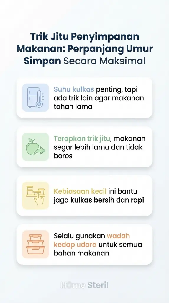 Trik Jitu Penyimpanan Makanan: Perpanjang Umur Simpan Secara Maksimal