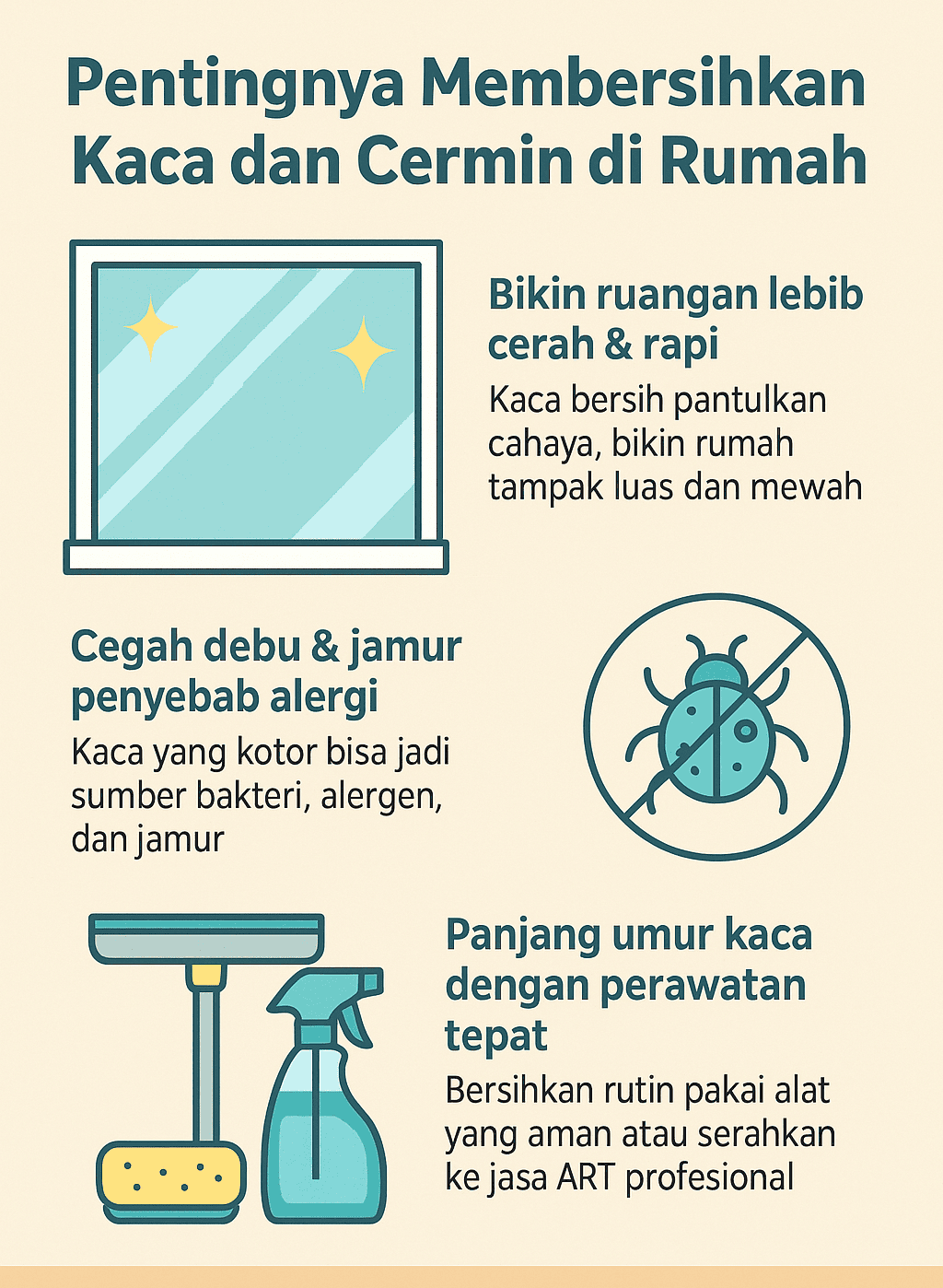 Infografik: Pentingnya Membersihkan Kaca dan Cermin di Rumah