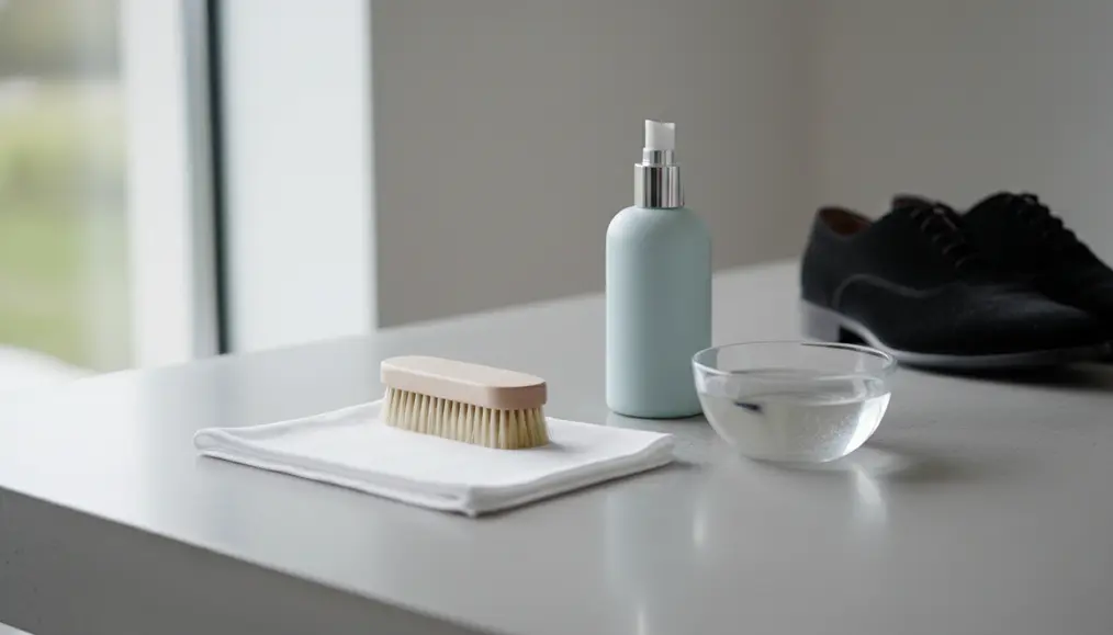 Persiapan Awal untuk Membersihkan Sepatu Beludru Hitam