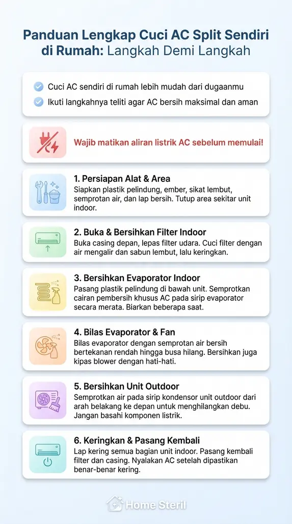 Panduan Lengkap Cuci AC Split Sendiri di Rumah: Langkah Demi Langkah