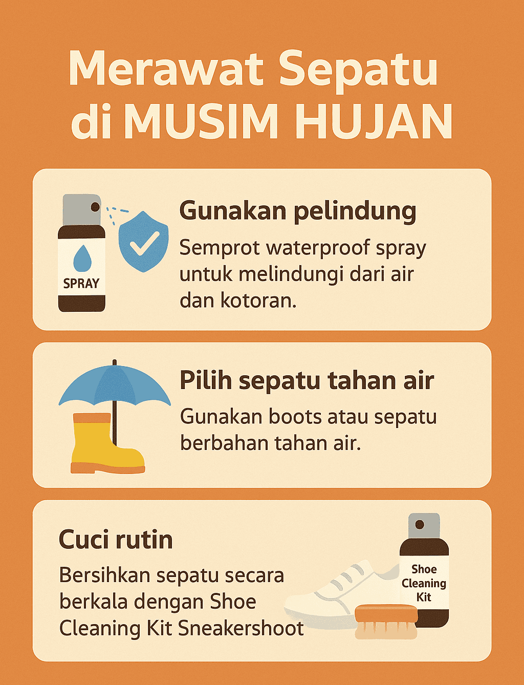 Infografik: Merawat Sepatu di Musim Hujan