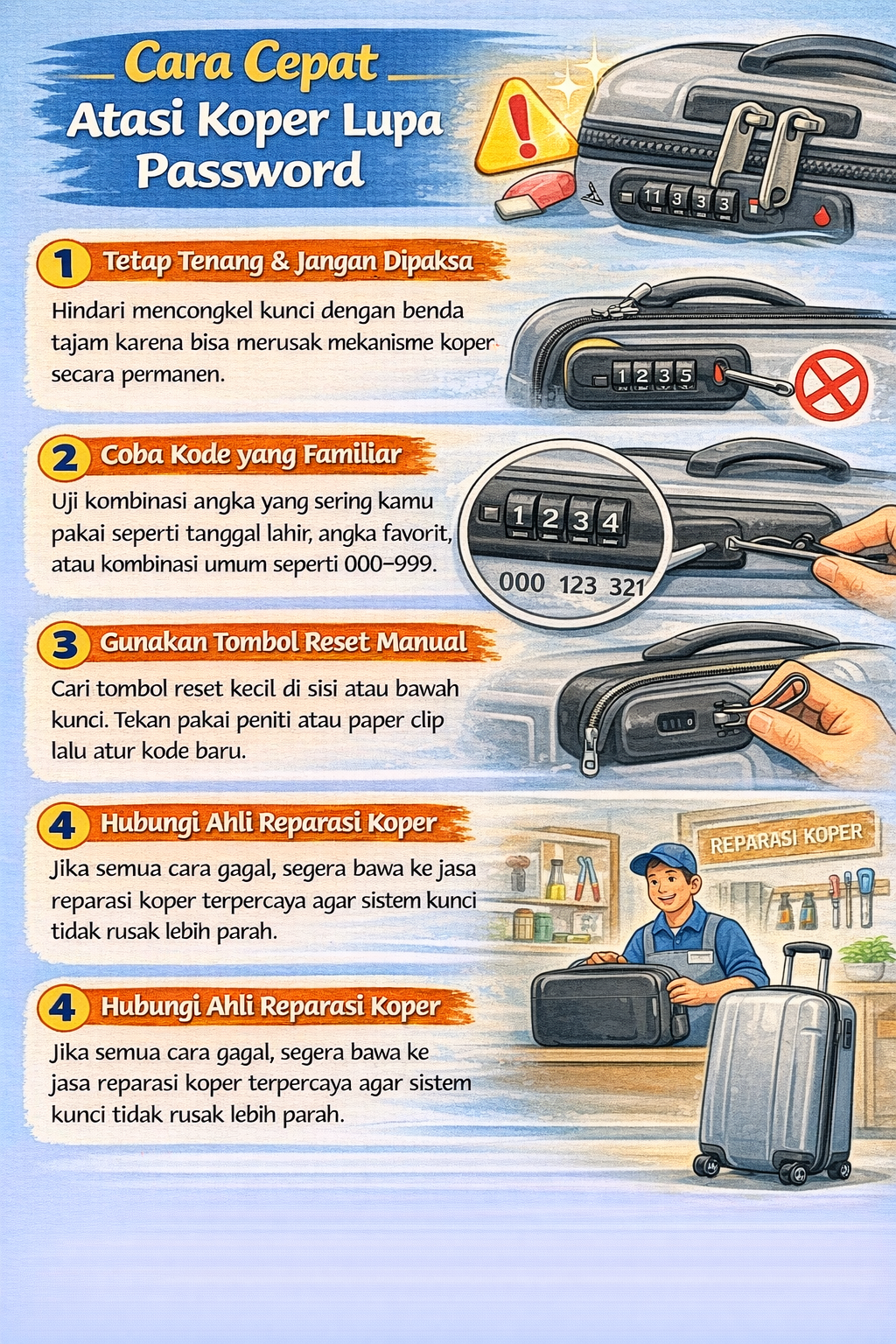 Cara Cepat Atasi Koper Lupa Password