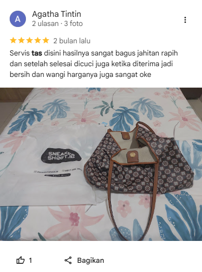 Rating Ulasan Pelanggan Repair Tas di Sneakershoot