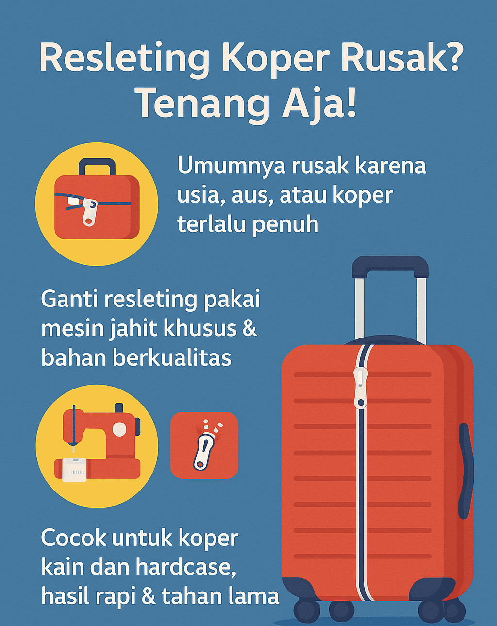 Infografik: Resleting Koper Rusak? Tenang Saja!