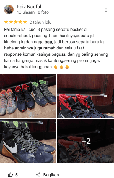 Review Pelanggan Cuci Sepatu di Sneakershoot