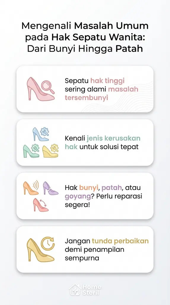 Mengenali Masalah Umum pada Hak Sepatu Wanita: Dari Bunyi Hingga Patah