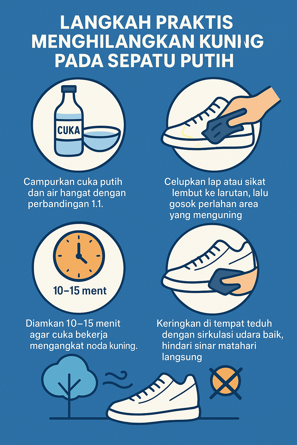 Langkah Praktis Menghilangkan Kuning pada Sepatu Putih