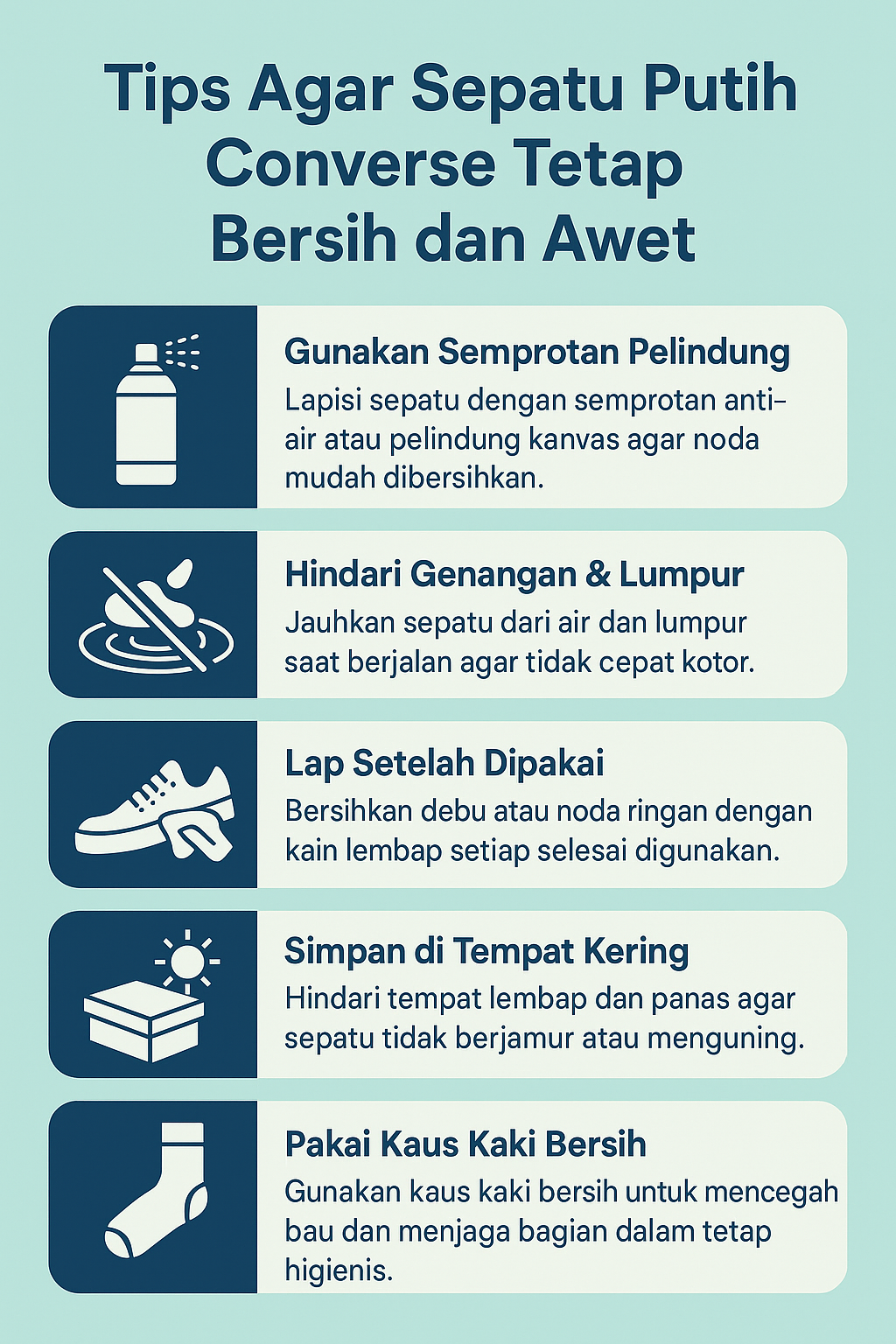Tips Agar Sepatu Putih Converse Tetap Bersih dan Awet