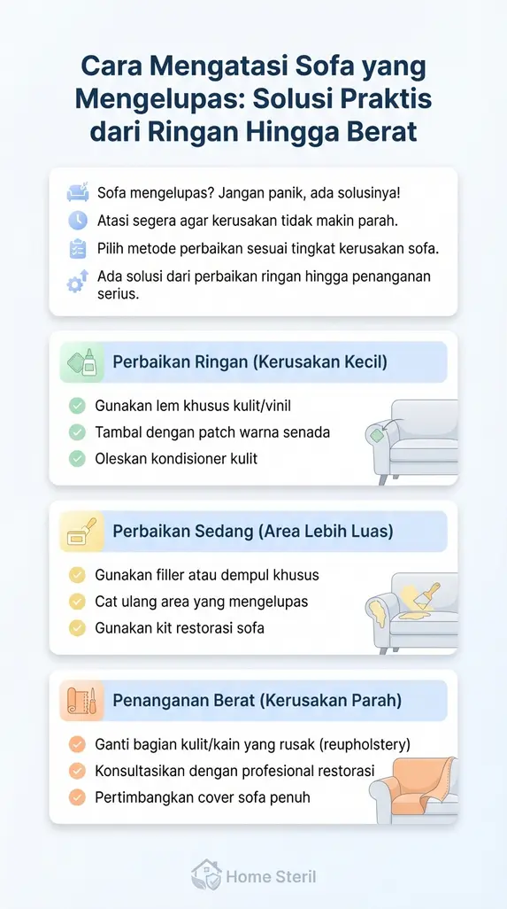 Cara Mengatasi Sofa yang Mengelupas: Solusi Praktis dari Ringan Hingga Berat