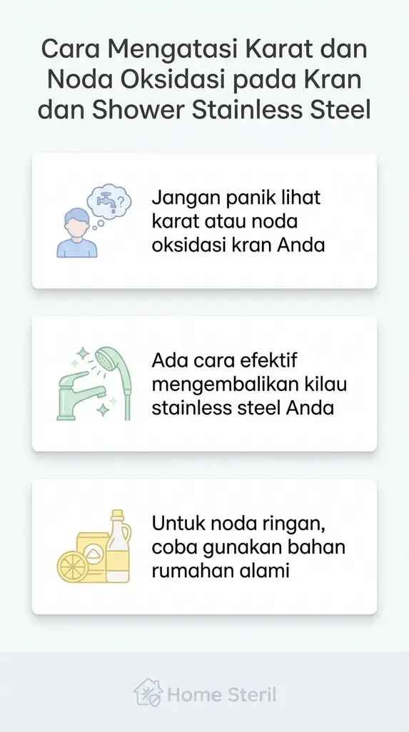 Cara Mengatasi Karat dan Noda Oksidasi pada Kran dan Shower Stainless Steel