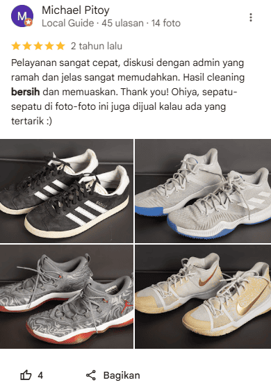Review Pelanggan dan Reseller Shoe Cleaner Kit Sneakershoot.id