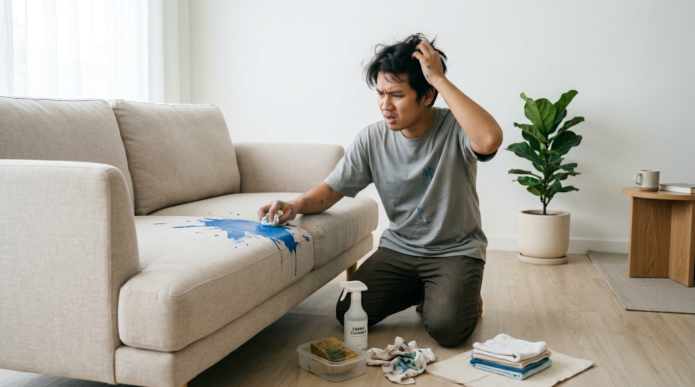 Kenapa Noda Cat Sulit Hilang dari Kain Sofa?