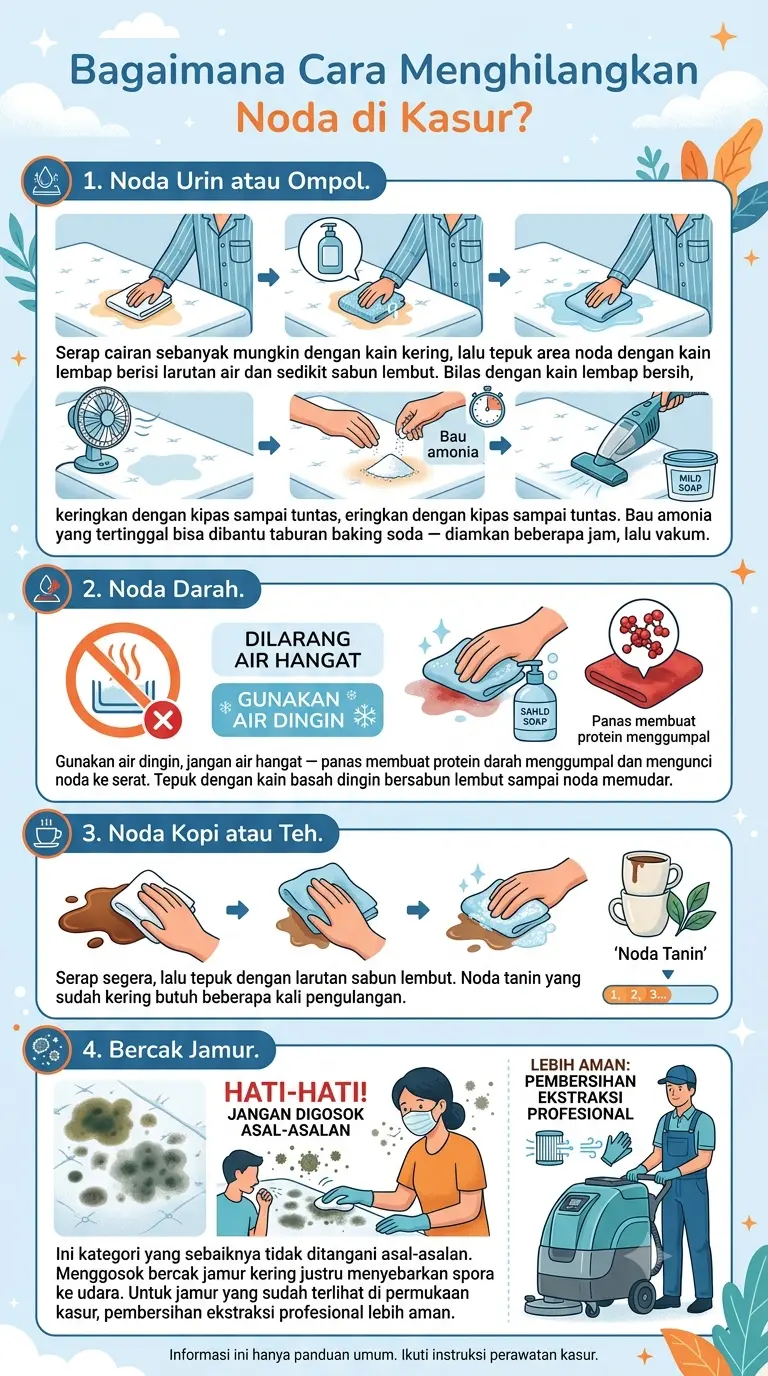 Infografik : Bagaimana Cara Menghilangkan Noda di Kasur?