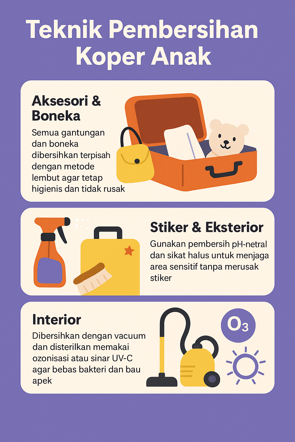 Teknik Pembersihan Koper Anak