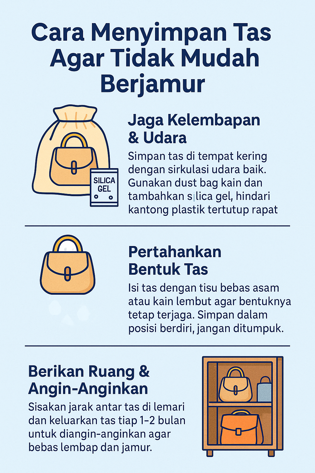Cara Menyimpan Tas Agar Tidak Mudah Berjamur