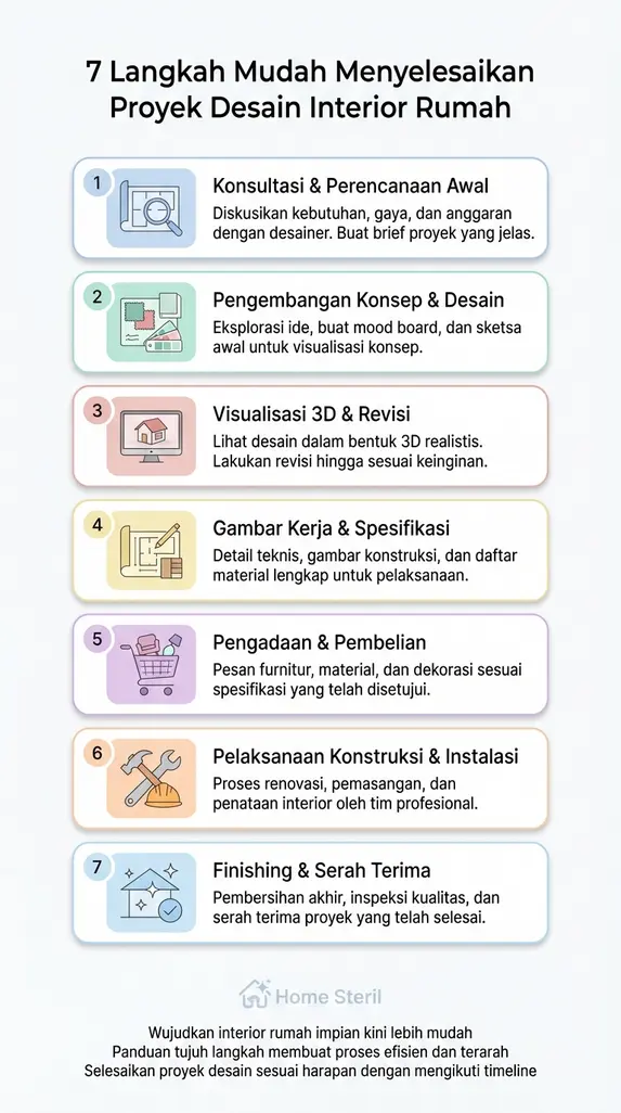 7 Langkah Mudah Menyelesaikan Proyek Desain Interior Rumah