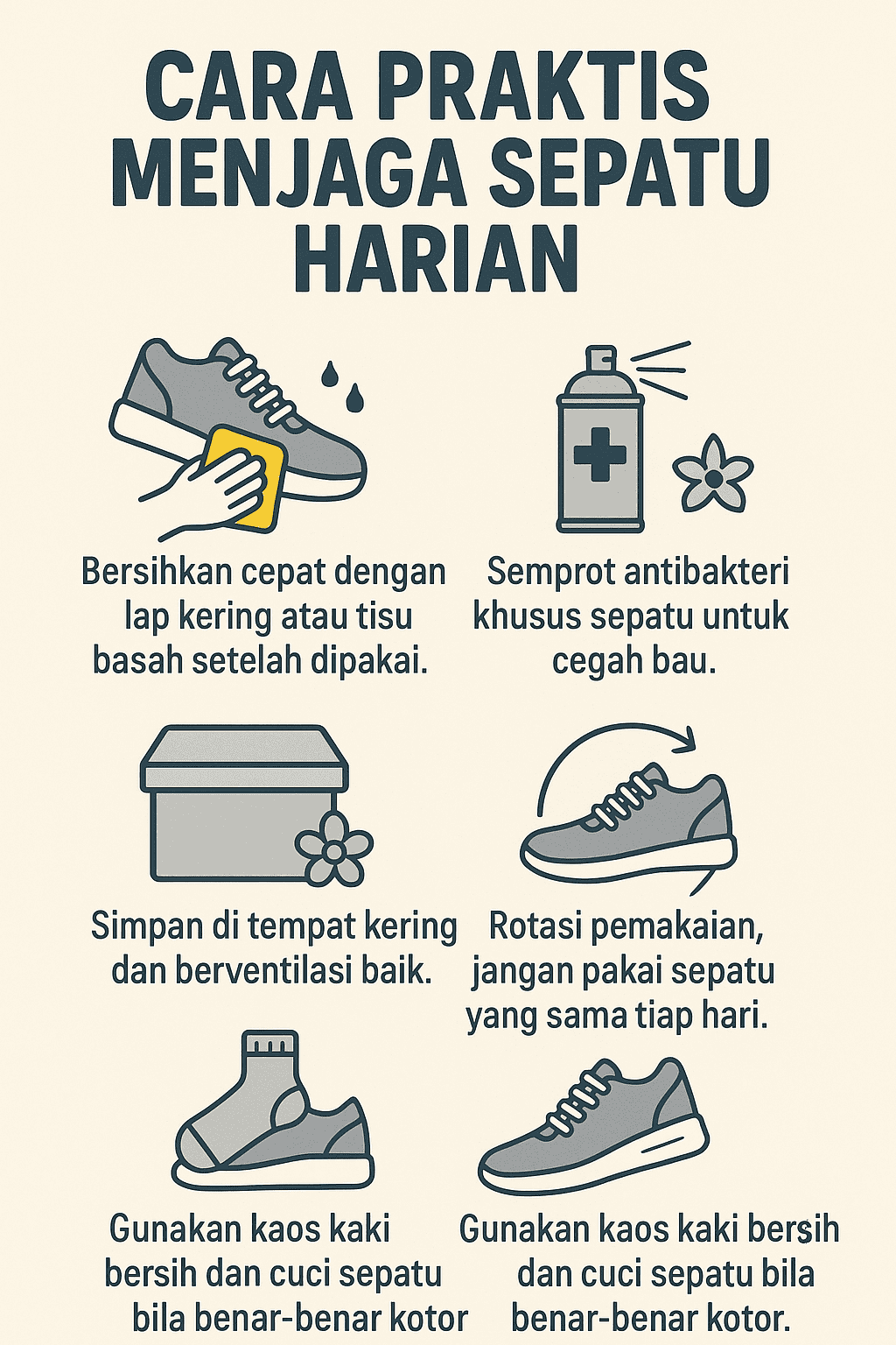 Cara Praktis Menjaga Sepatu Harian