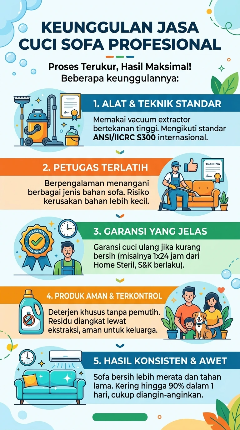 Infografik : Keunggulan Jasa Cuci Sofa Profesional