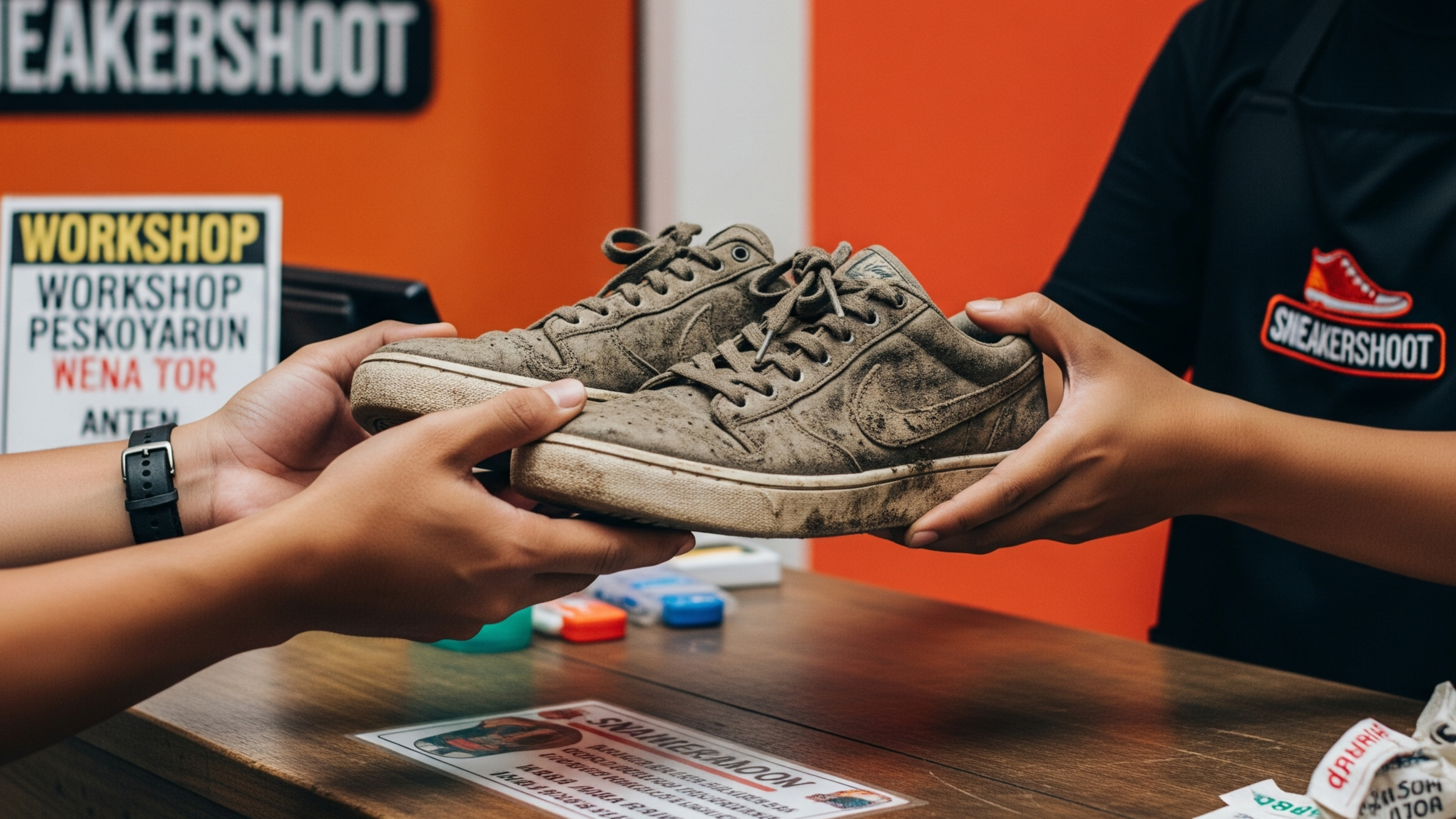  Penerimaan Sepatu (Drop-Off) dan Checklist Cuci Sepatu Awal