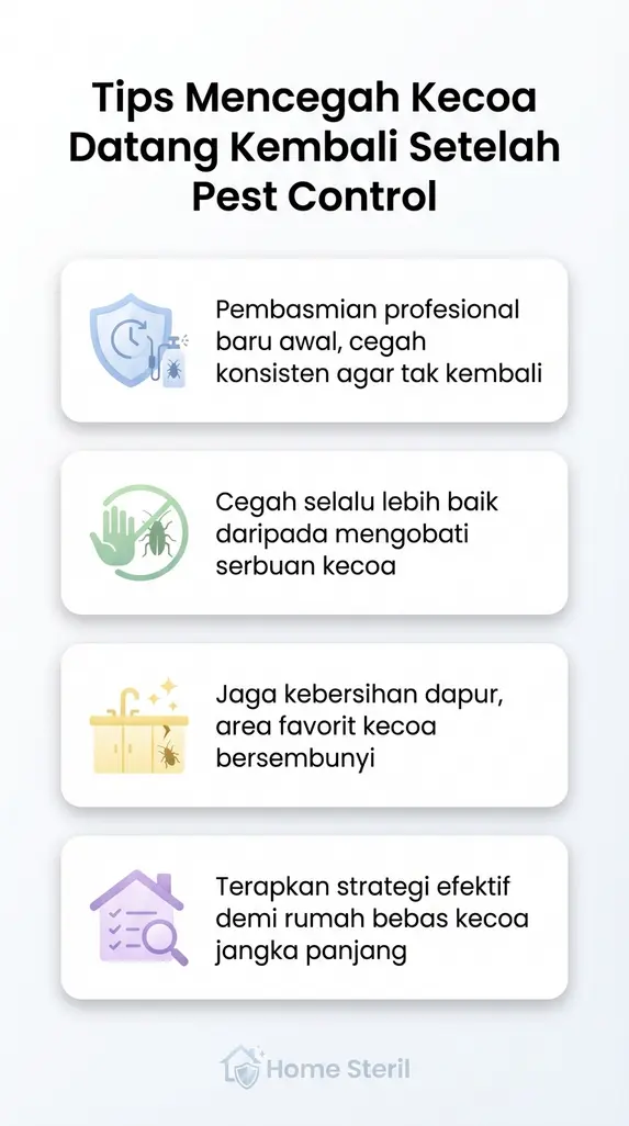 Tips Mencegah Kecoa Datang Kembali Setelah Pest Control