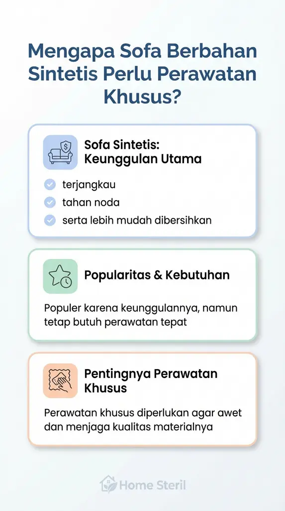 Mengapa Sofa Berbahan Sintetis Perlu Perawatan Khusus?
