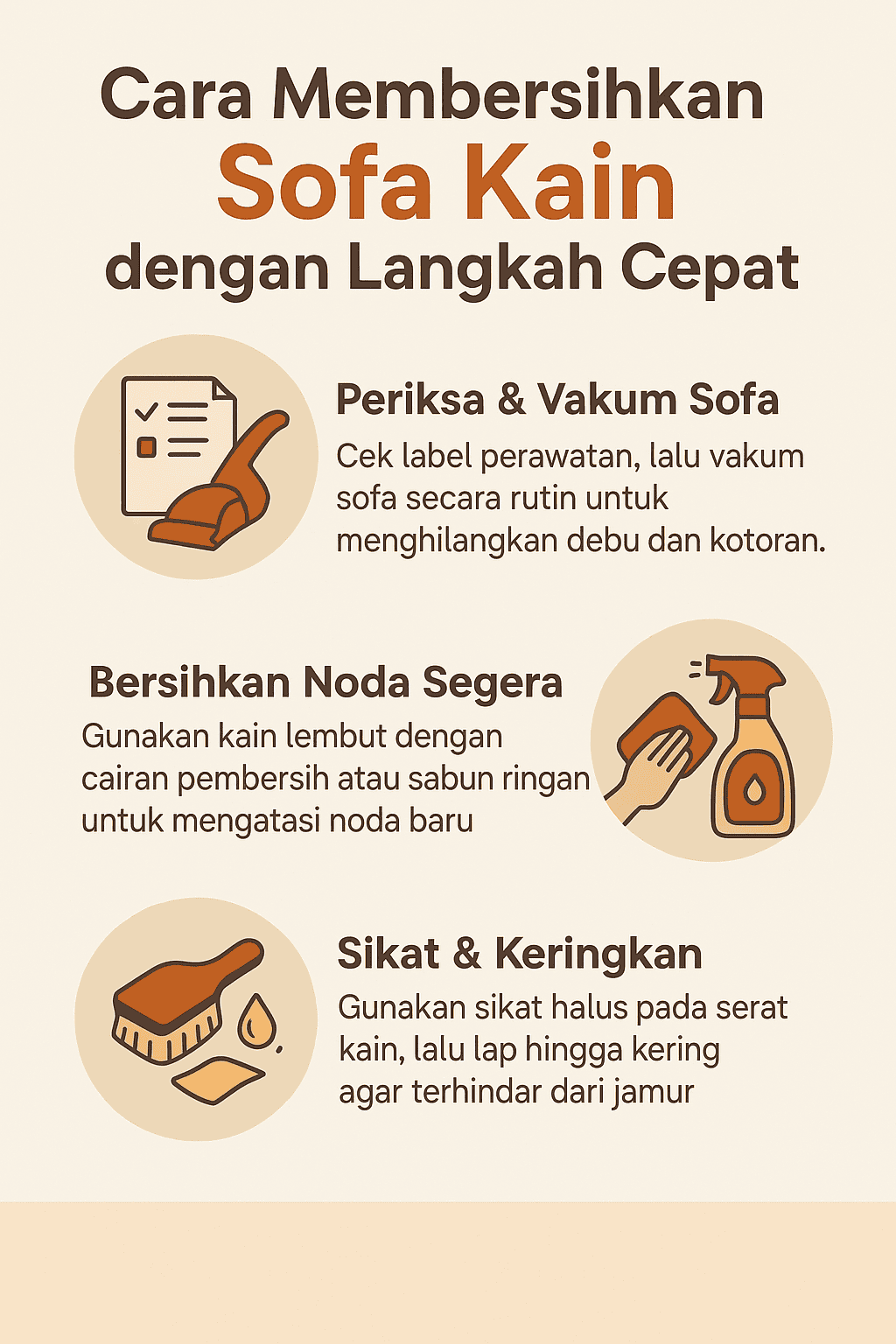 Cara Membersihkan Sofa Kain dengan Langkah Cepat