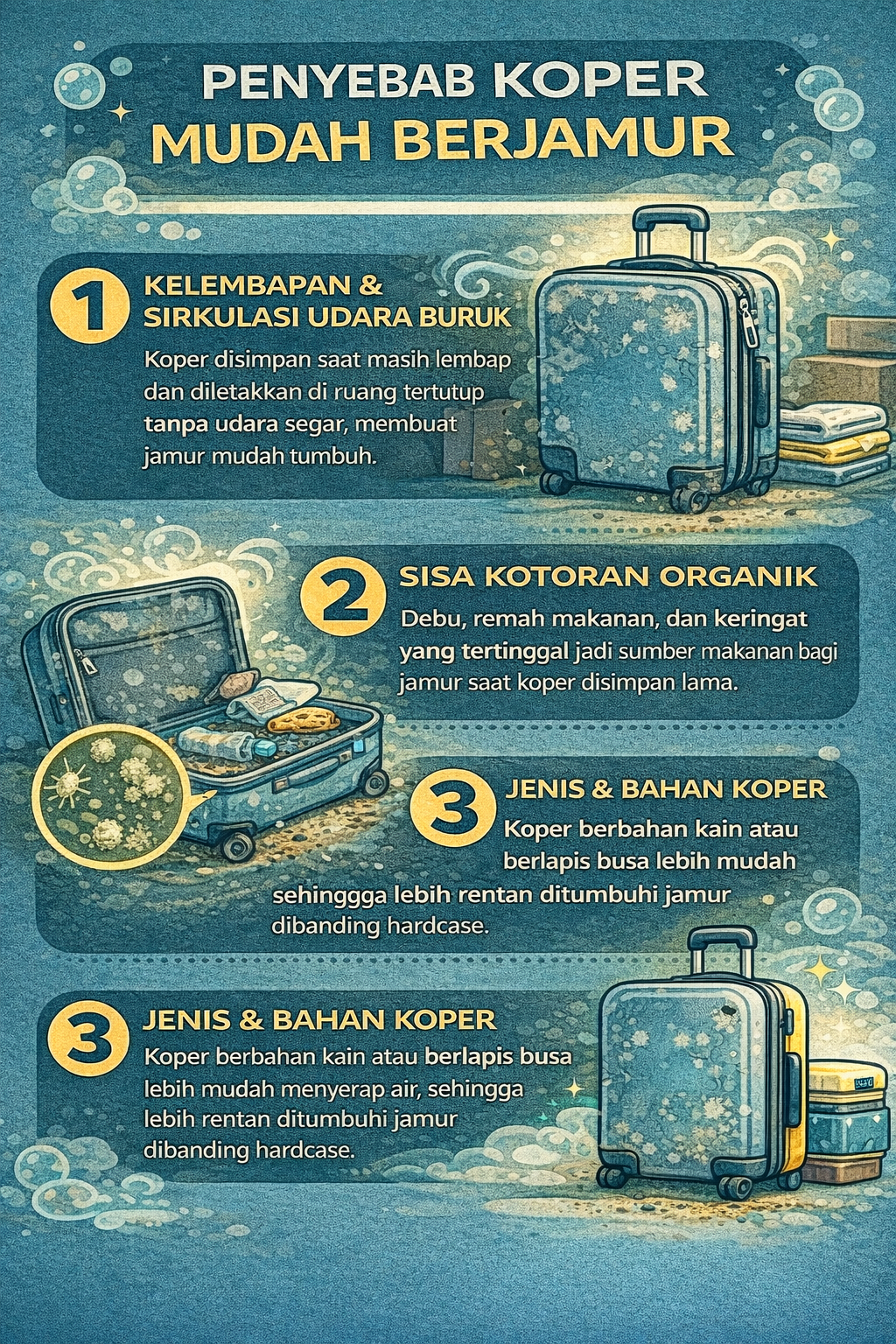 Penyebab Koper Mudah Berjamur