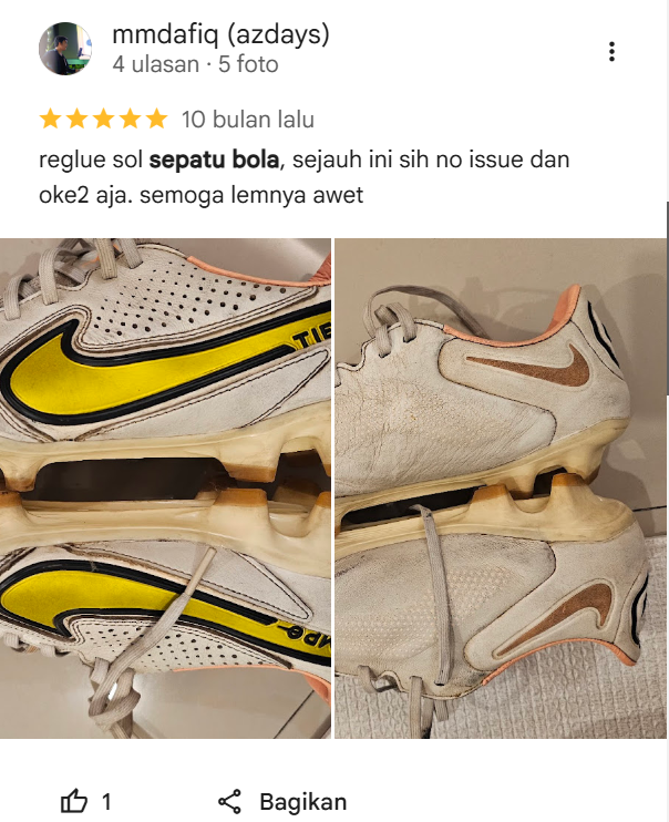 Testimoni Pelanggan sneakershoot.id yang Puas dengan Reparasi Sepatu Bola