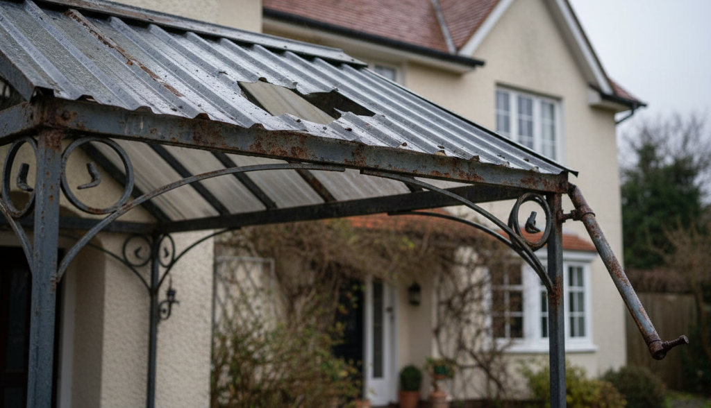 Kerusakan Fisik pada Kanopi Besi